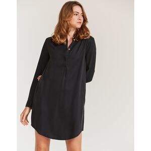BOGO FREE! FAT FACE Black Tencel HARPER Shirt Dress  Sz 4 NWT